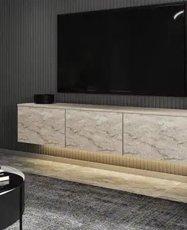TV stolek Neon Illuminated - Travertine