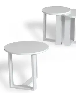 Odkládací stolek Mira White, 3 ks