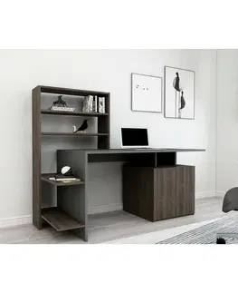 Pracovní stůl Melis Walnut and Anthracite