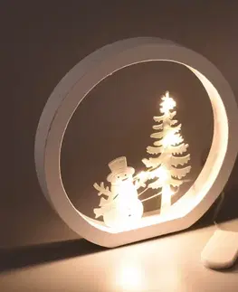 Vánoční LED dekorace Sněhulák, pr. 15 cm, teplá bílá