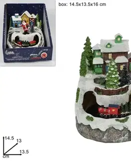 PROHOME - Domek vánoční 13,5x13x14cm LED různé druhy