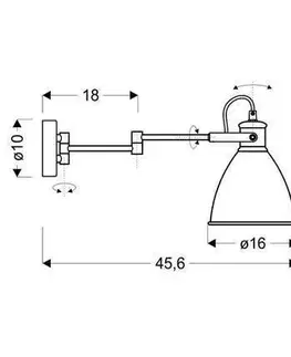 Nástěnná lampa černá nastavitelná 1xE27 Espera