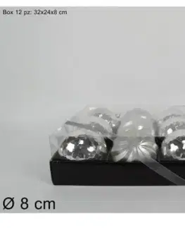 PROHOME - Koule vánoční 8cm stříbrné balení 12ks