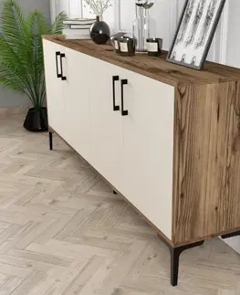 Konzolový stolek Kiev - Walnut, Cream