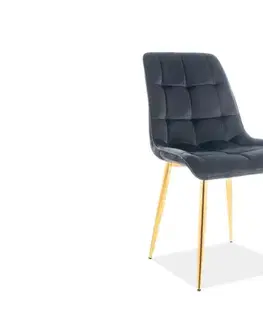Jídelní židle CHIC VELVET zlatá Signal