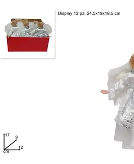 PROHOME - Anděl závěsný stříbrný 17cm