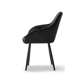 Jídelní židle BUTTON LOUNGE černá, 2 ks