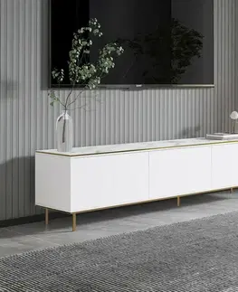 Televizní stolek Imaj White Marble and Gold