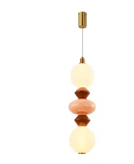 FLORES lampa wisząca mosiężny+brązowy+pomarańczowy 15W LED 3000K klosz biały