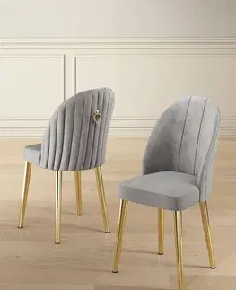 Sada židlí (4 kusy) Mara - Grey, Gold