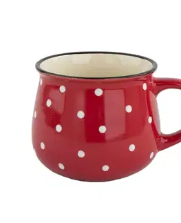 Keramický hrnek Dots 770 ml, červená, 770 ml