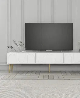 TV stolek Lyon 43 - White, Gold