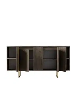 Konzolový stolek Luxe - Walnut, Gold