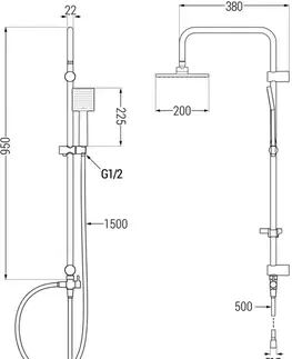 MEXEN/S Tord sprchový sloup včetně sprchové baterie Milo, černá 71340200-70