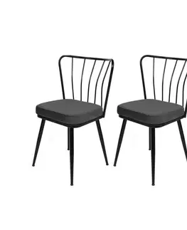 Sada jídelních židlí Yildiz Anthracite Black, 2 ks, 2 ks
