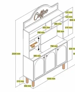 Coffee Bar Cabinet Bohem 861 - Cream