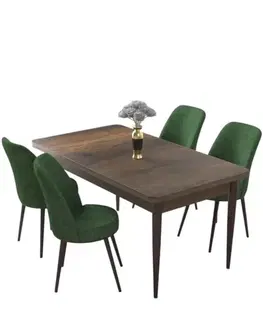 Dining Table & Chairs Set (5 Pieces) Nil - Baroque, Khaki