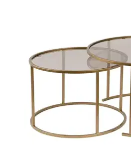 Sada konferenčních stolků Aurum - 80, 60 - Gold, Bronze