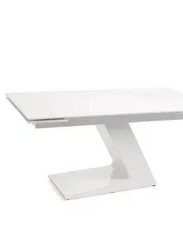 Estila Bílý lesklý moderní rozkládací jídelní stůl VITO 160 (220) cm