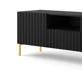 ARTBm Tv stolek WAVE 200 | 2D2S Provedení: Bílá mat / černé nohy