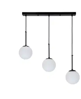 Závěsná lampa Pompei černá 3X40W E27 bílé stínidlo