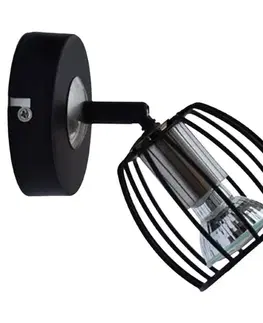 Nástěnná lampa 1X3W LED GU10 matná černá+saténová ZONK