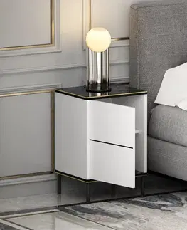 Noční stolek Imaj - White, Marble