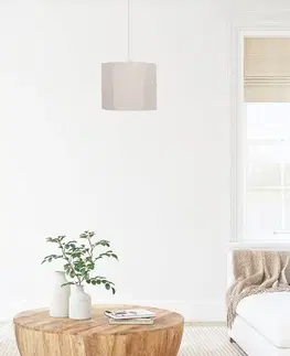Béžová závěsná lampa 25 cm na farmářském provaze