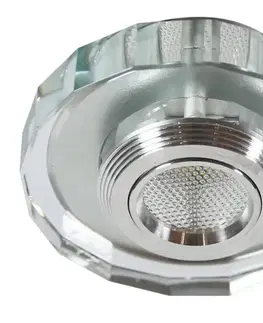 Stropní svítidlo SS-37 Al/Tr 3W LED Cob 230V Stropní svítidlo Plné polygonální průhledné sklo