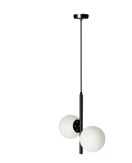 Závěsná lampa Duo černá 2x15W E14 bílé stínidlo