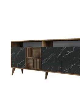 Skříňka Milan 2 Walnut and Black Marble