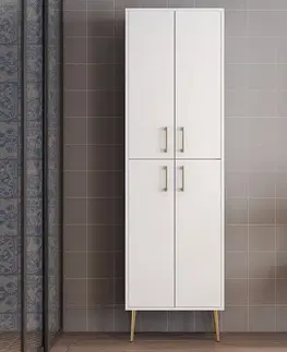 Víceúčelová skříňka Berlin A - White, Gold