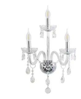 Nástěnná lampa Cristallo chrom 3x40W E14 transparentní