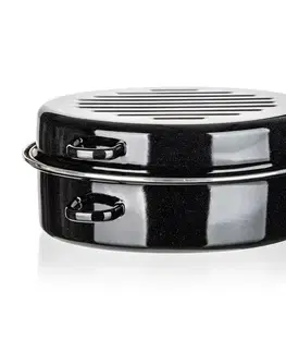 Banquet 2dílný oválný smaltovaný pekáč CULINARIA Black, 38 cm