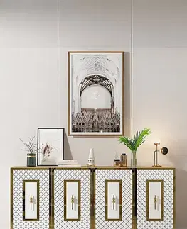 Konzolový stolek Puma 150 - Sapphire Oak, White, Gold
