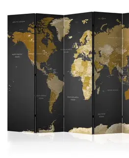 Paraván World map on dark background Dekorhome