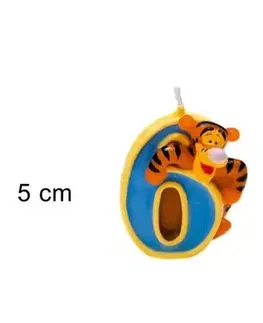 PROHOME - Svíčka číslice 6 Medvídek Pú