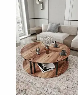 Sada konferenčních stolků Yin Yang Walnut, 3 ks