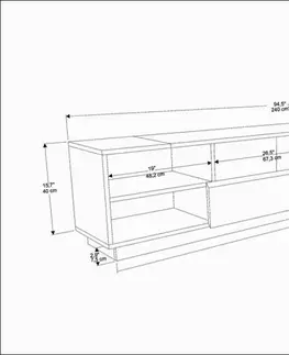 TV stolek Rhodes - Anthracite, Oak