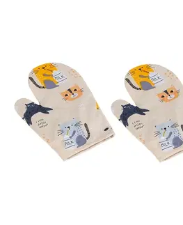 Bellatex Kuchyňská chňapka Kočka béžová, 28 x 18 cm, 2 ks