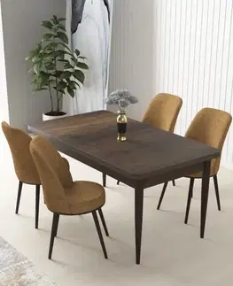 Dining Table & Chairs Set (5 Pieces) Nil - Baroque, Cappuccino