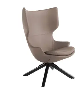 Estila Luxusní otočné křeslo Vita Naturale s čalouněním z eko-kůže 107cm