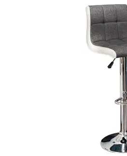 Estila Designová barová židle Modena 90-115cm šedě-bílá