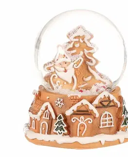 Vánoční sněžítko Perníkový Santa Claus, polyresin, 9 cm