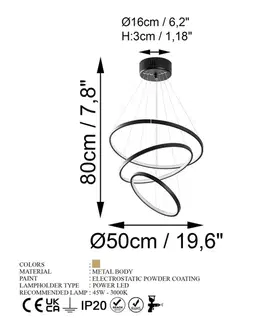 Závěsný LED lustr Simit - 13697, černá