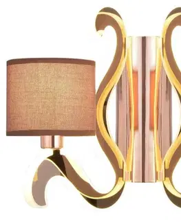 Měděná dvojitá nástěnná lampa E14 LED osvětlovací rameno Ambrosia