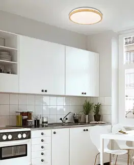 LED stropní svítidlo bílé + dřevěná lampa Gandava 24W 4000K
