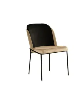 Sada jídelních židlí Dore Beige and Black, 2 ks