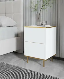 Noční stolek Imaj White and Gold