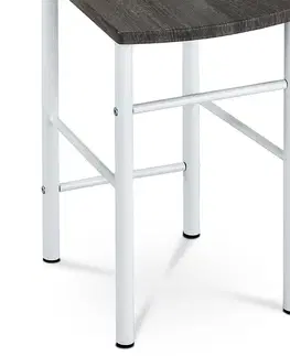 Němý sluha 81870 WT bílý lak/černý dub, 119 cm